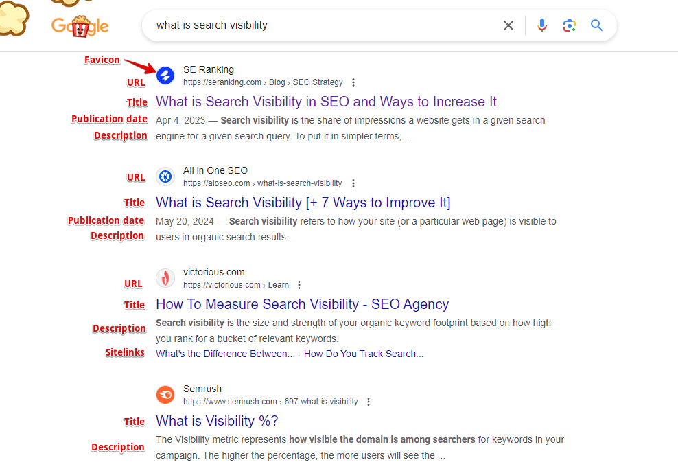 SERP Example of the SERP