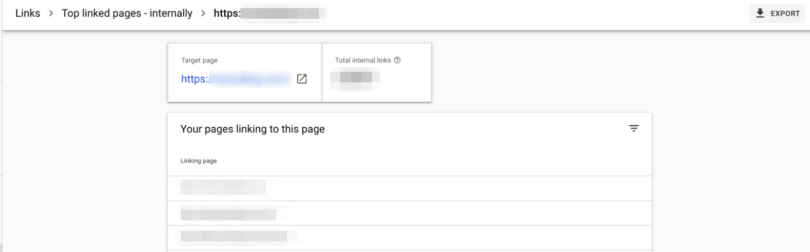 Internally linked pages Internally linked pages in GSC