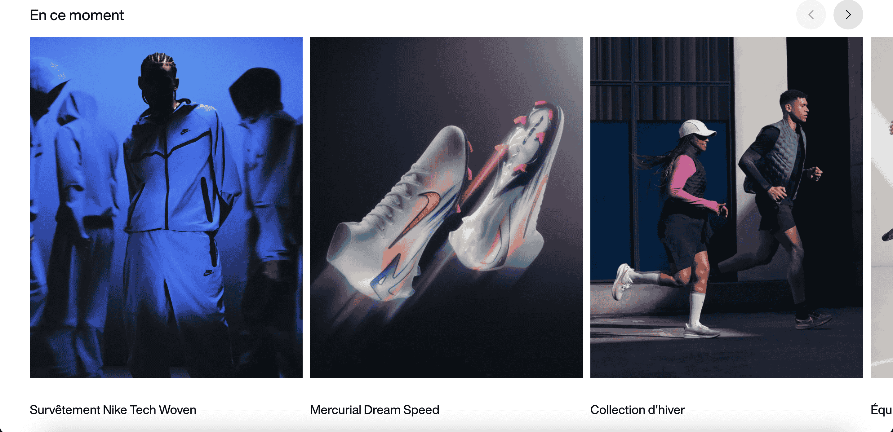 Nike's French-language website Nike’s website for French users