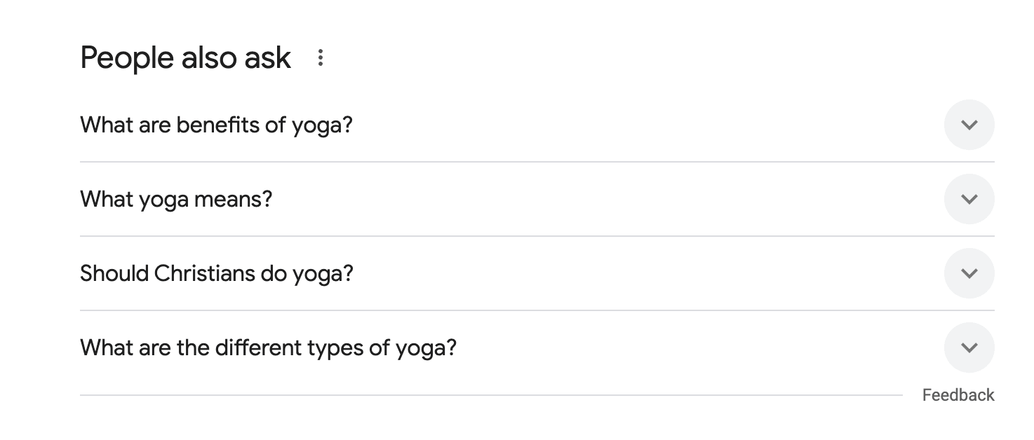 People also ask section People also ask section in Google
