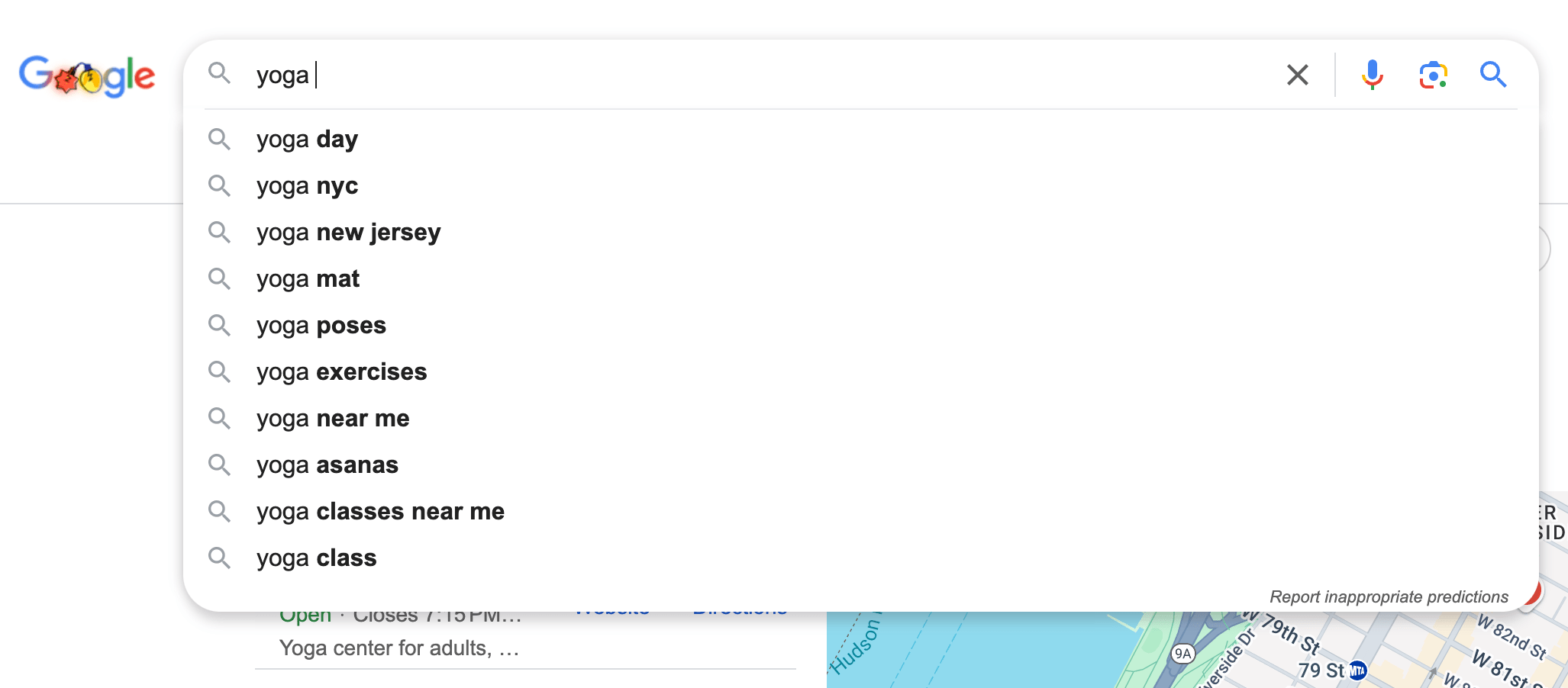 Suggestions in Google Google suggestions