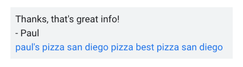 Backlinks placed unnaturally Links placed unnaturally