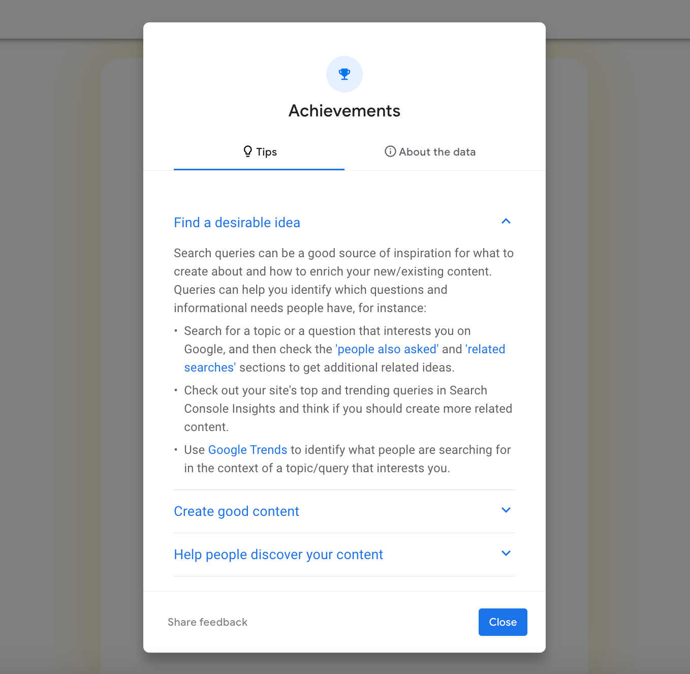 Success tips in GSC Success tips in Google Search Console