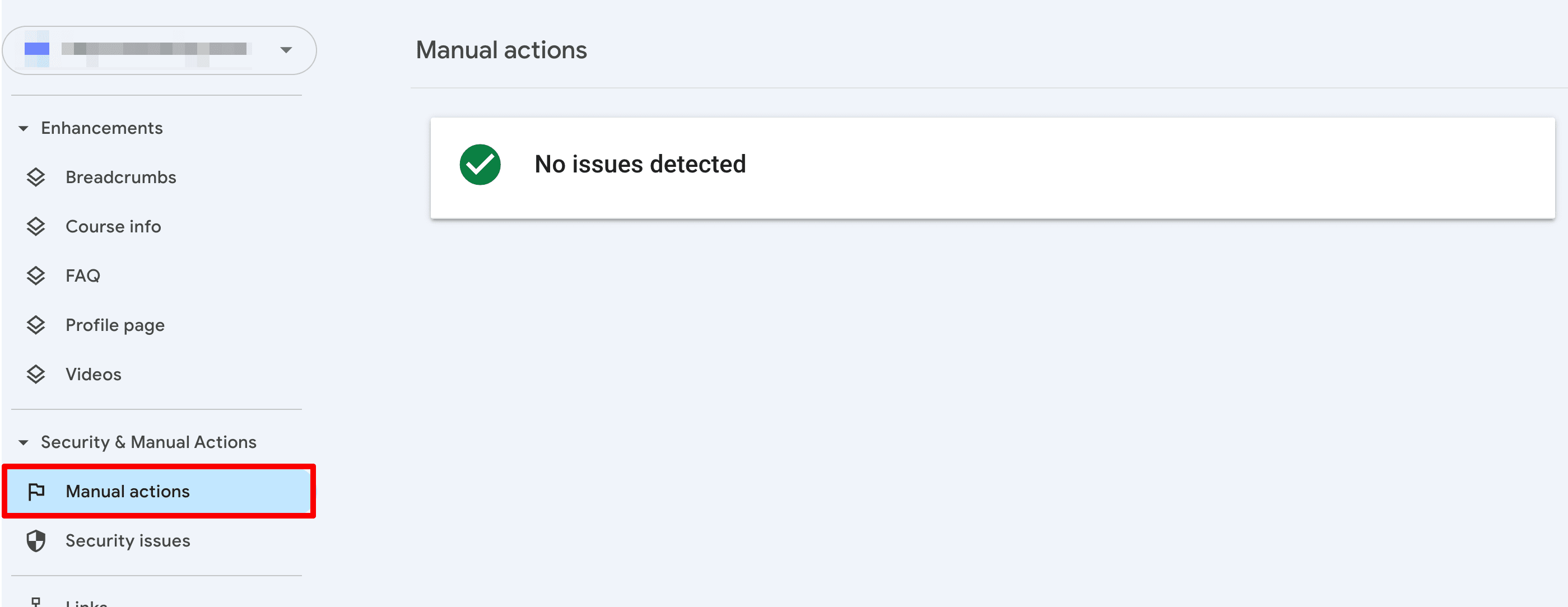 Manual actions report Manual actions report in GSC