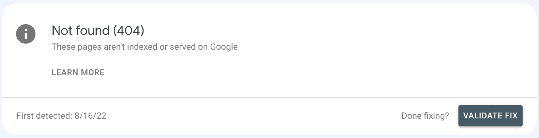 Not found issue Not found issue in GSC