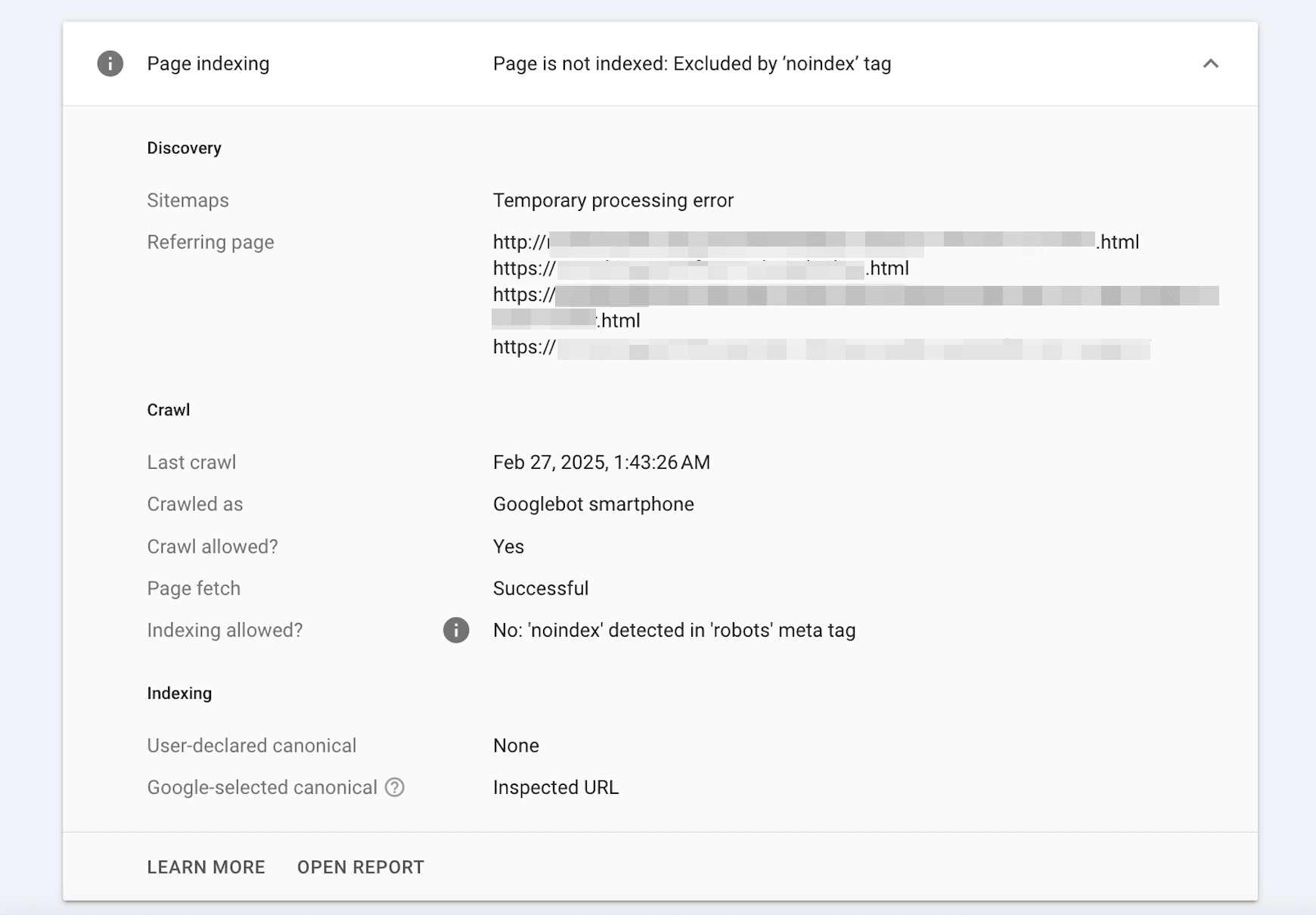 Page indexing details Page indexing details in GSC