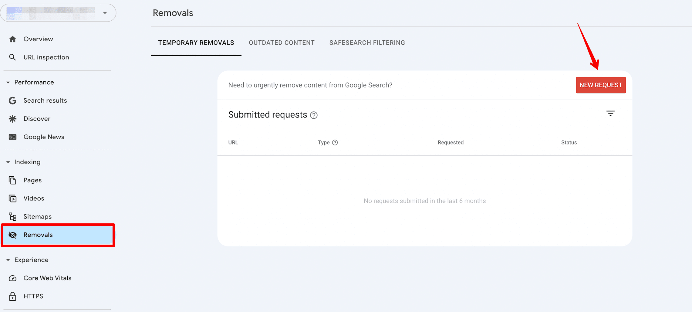 Removals tool Removals tool in GSC