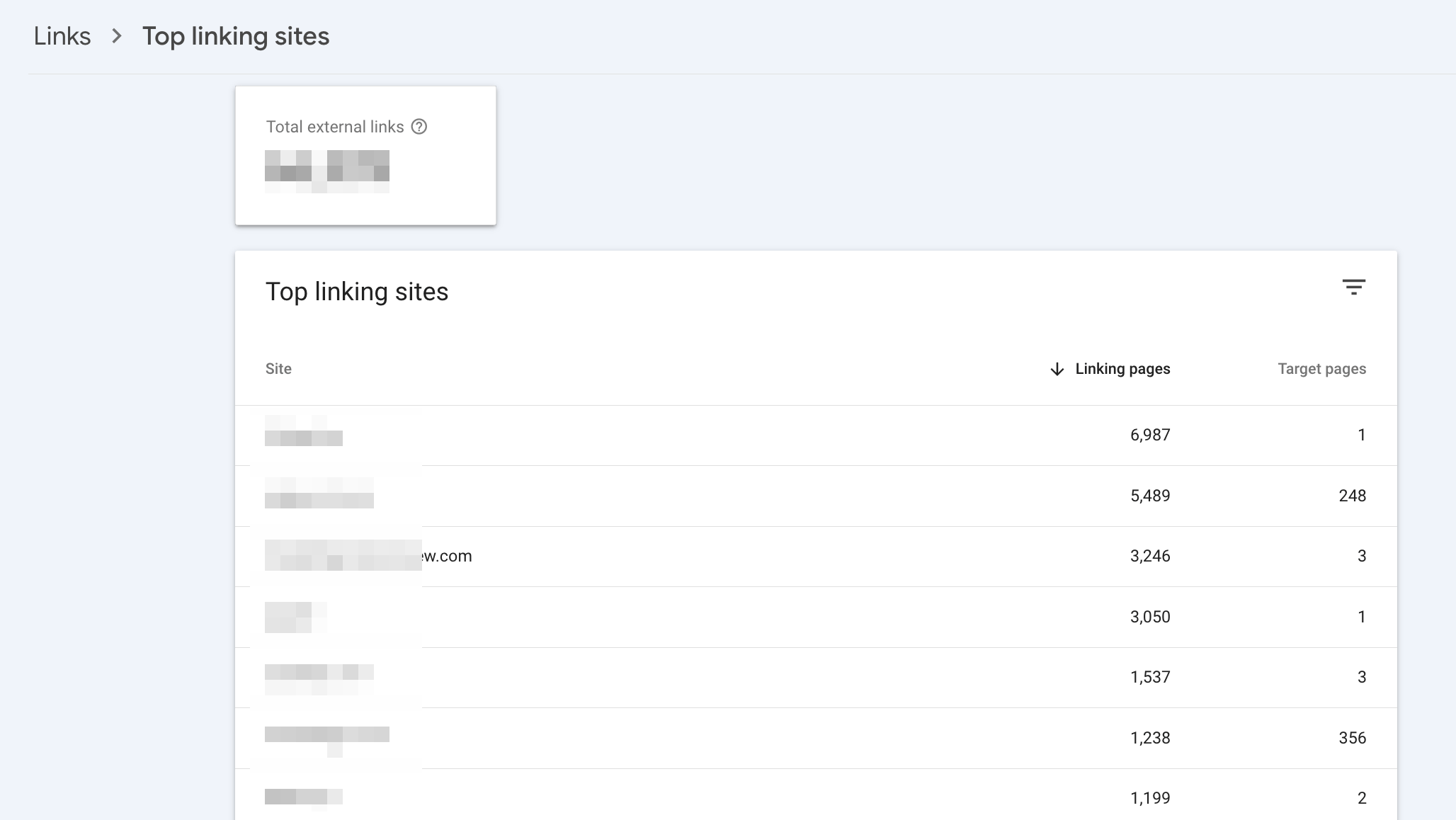 Top linking sites Top linking sites in GSC
