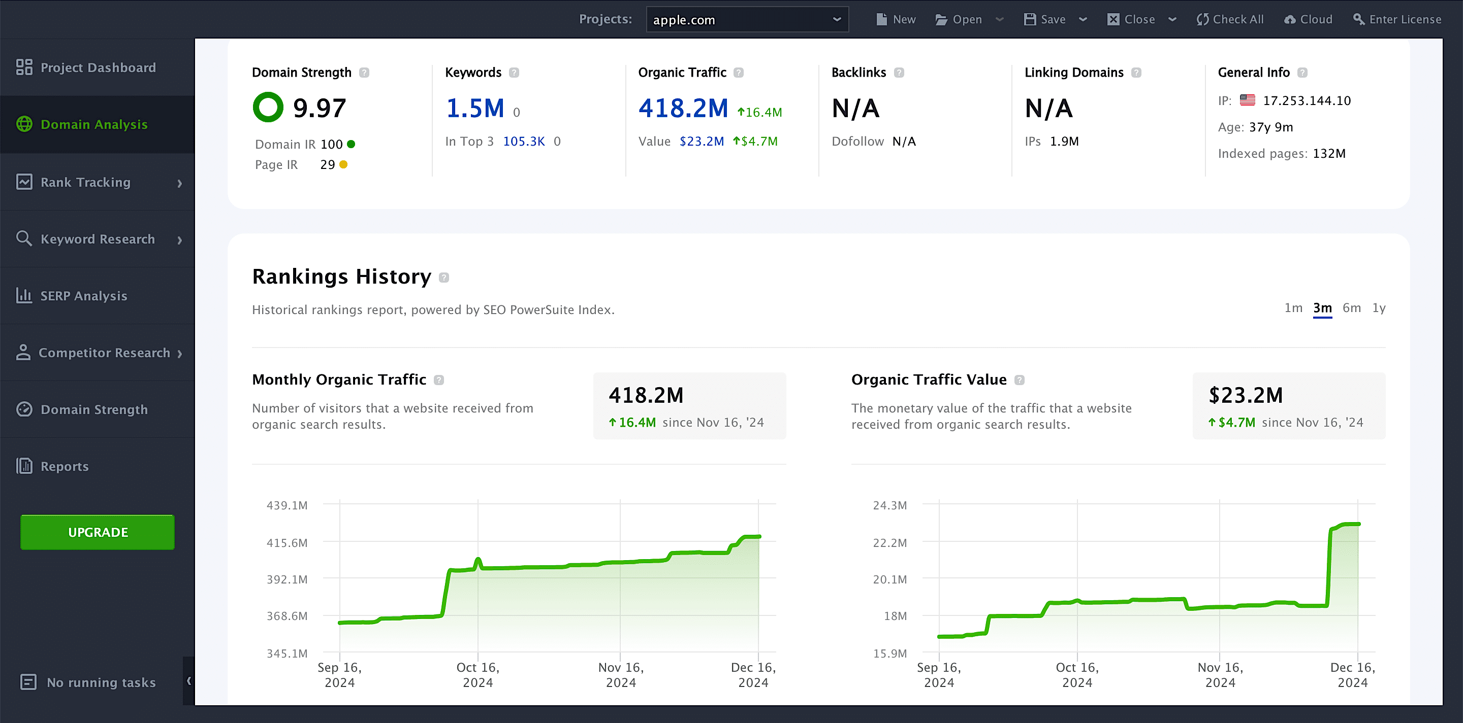 SEOPowerSuite interface SEO PowerSuite platform