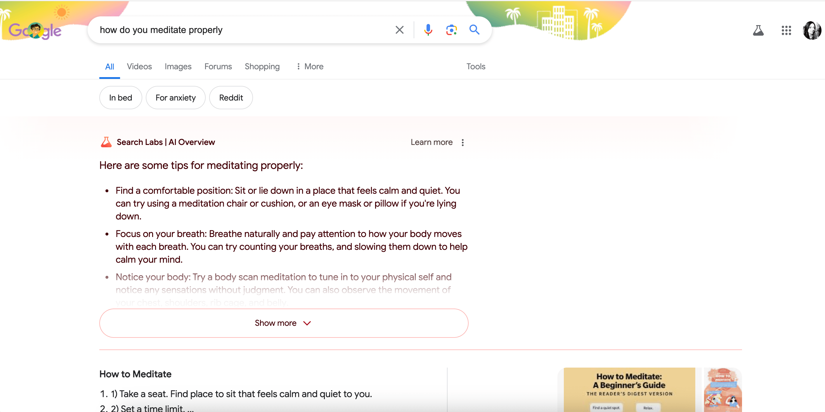 Example of AI Overview in Google search AI Overviews in Google search