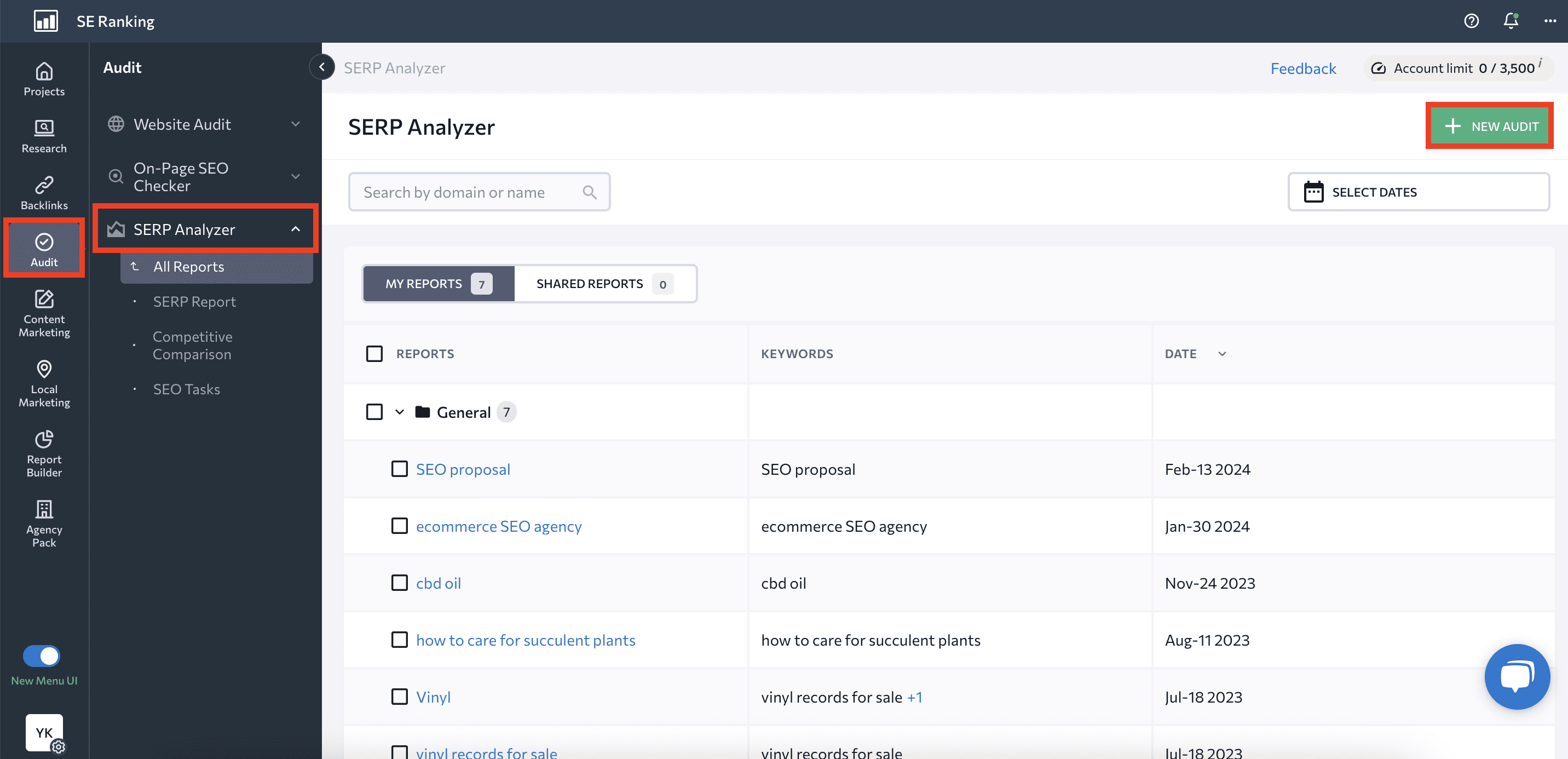 Find and open SERP Analyzer Open SERP Analyzer