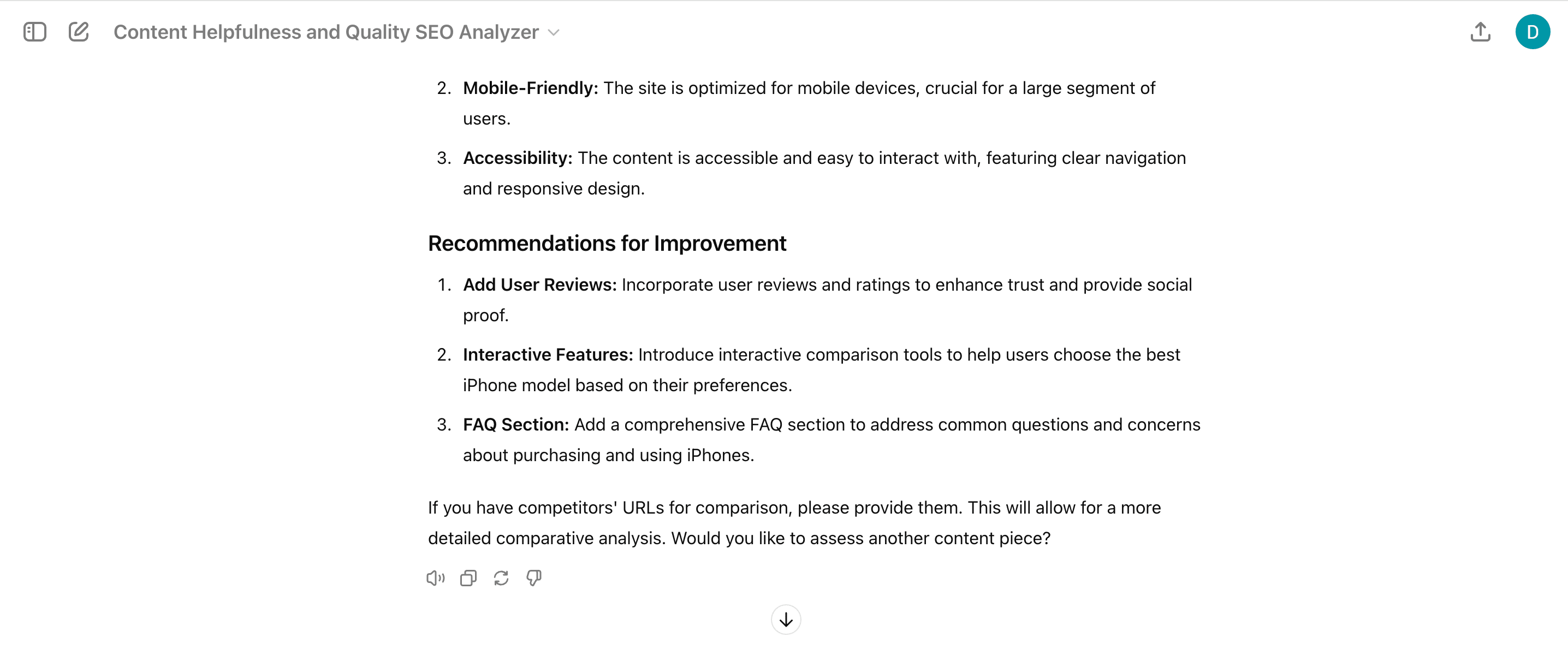 Content Helpfulness and Quality SEO Analyzer in GPT Content Helpfulness and Quality SEO Analyzer in ChatGPT