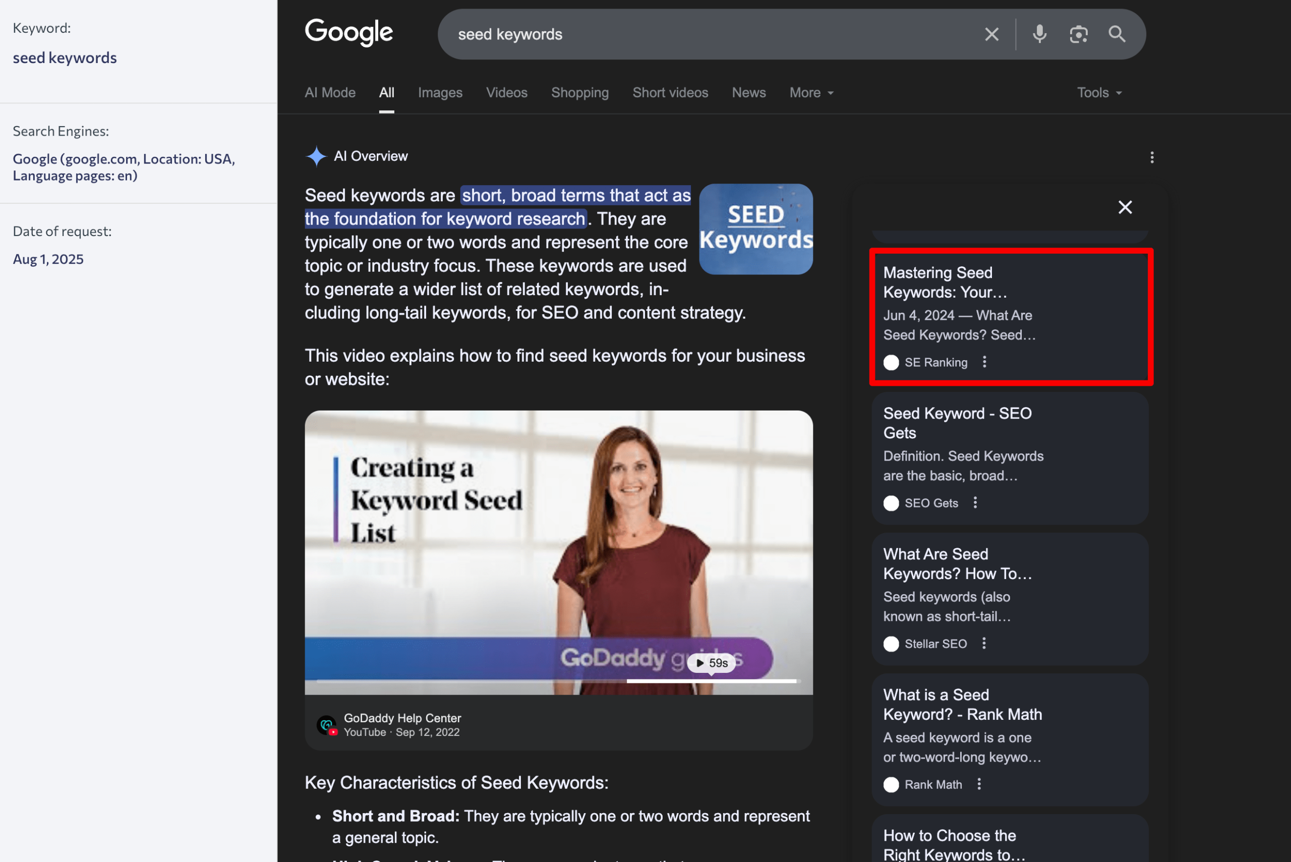 Seed Keywords blog post in AIOs Seed Keywords blog post in AI Overviews
