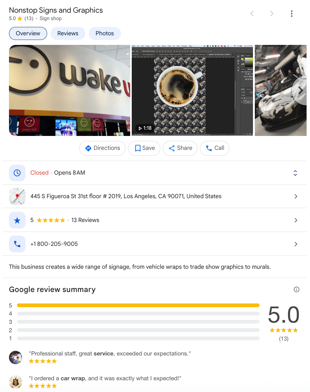 Google Business Profile information Business information in profile