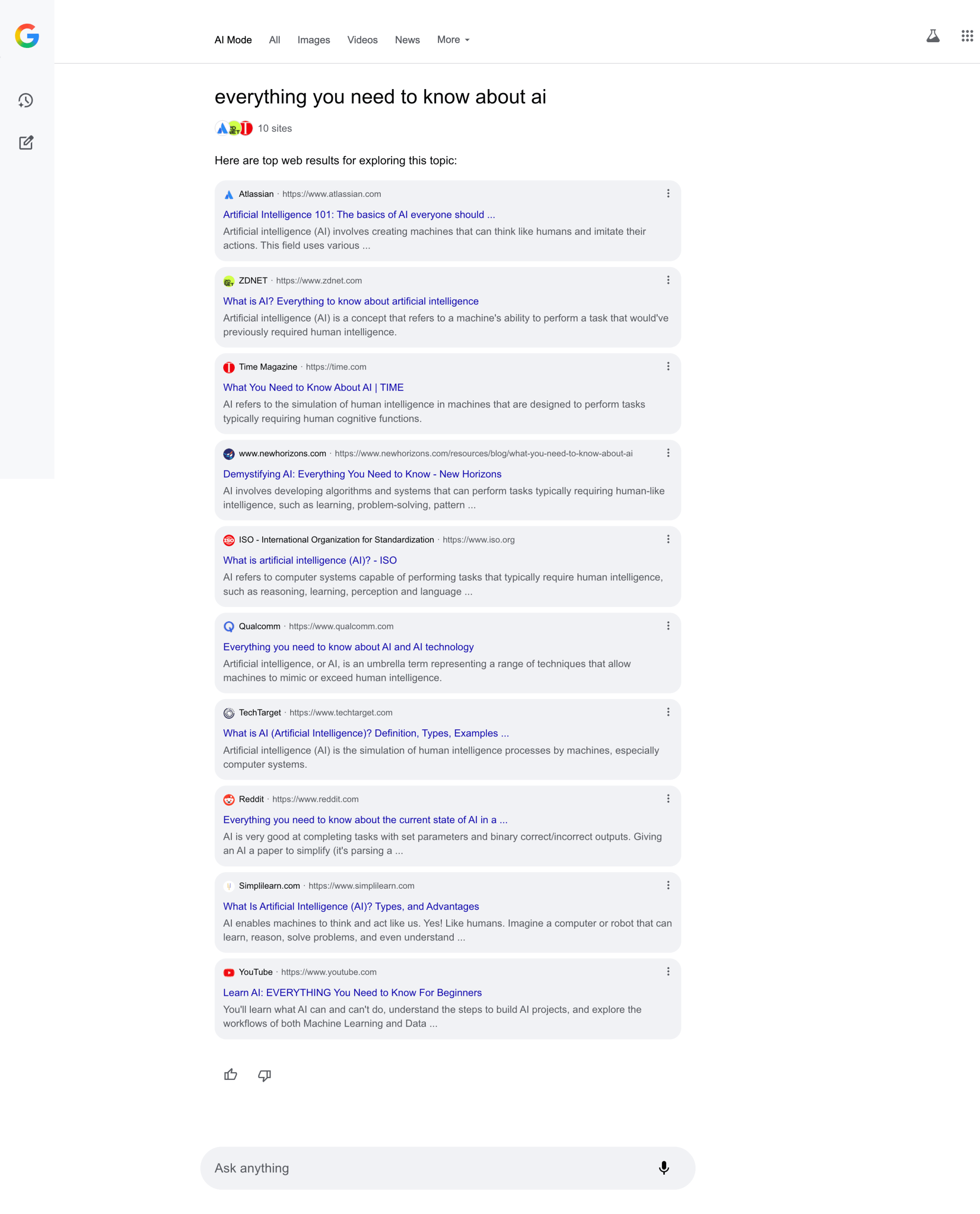 10 AIM SERP links Example of 10 AIM SERP links